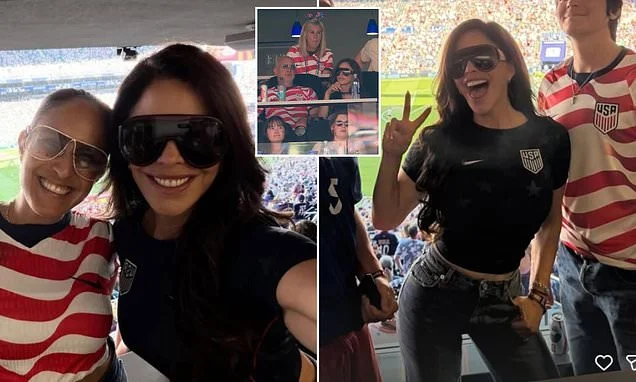 Lauren Sanchez shares smiling selfies as she and husband Jeff Bezos join US fans for World Cup match
