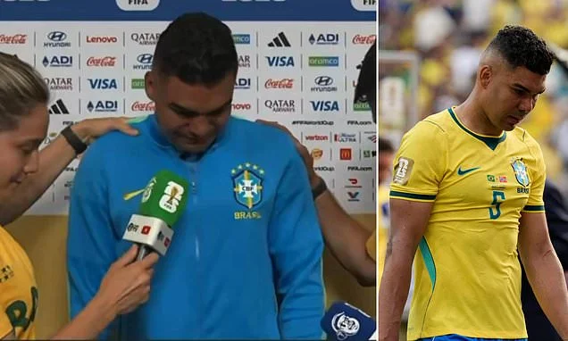 Casemiro breaks down in tears and admits 'we'll always be the ones who didn't win the World Cup' in interview after Brazil's crushing loss to Norway