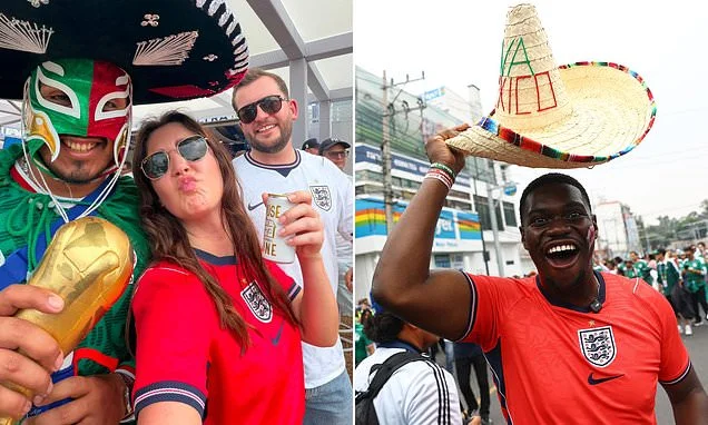 England fans descend on Mexico City ahead of the Three Lions' crunch match with the World Cup co-hosts