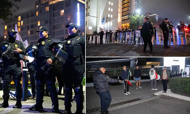 Mexico fans armed with fireworks, honking car horns and banging drums try to keep England's stars awake during late-night siege ahead of huge World Cup clash -  as security chief in charge of hotel's 'ring of steel' delivers update